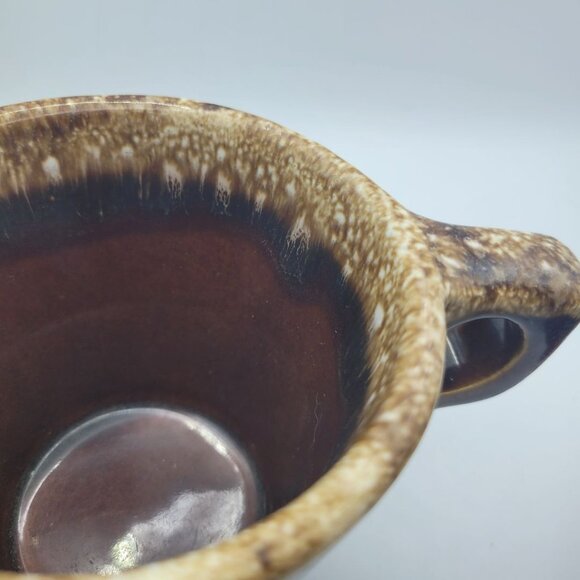 Hull Cup Mug Brown Drip Glaze Oven Proof Coffee Tea Square Handle Set Pair Two - Picture 3 of 12